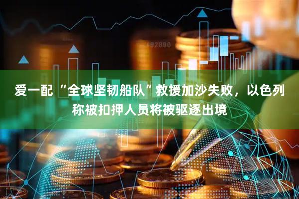 爱一配 “全球坚韧船队”救援加沙失败，以色列称被扣押人员将被驱逐出境