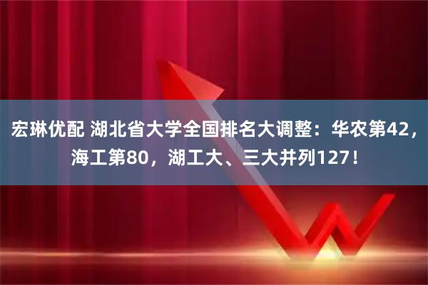 宏琳优配 湖北省大学全国排名大调整:华农第42,海工第80,湖工大、三大并列127!