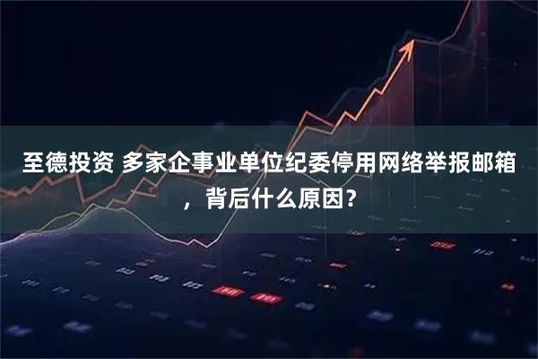 至德投资 多家企事业单位纪委停用网络举报邮箱，背后什么原因？